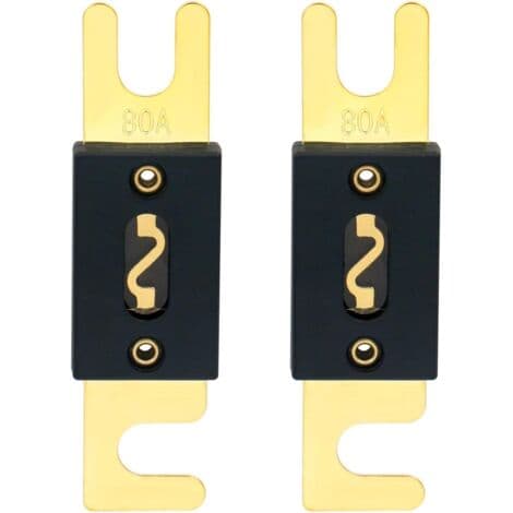2-pack ANL-80A säkringar för billjudsystem - svart och guld