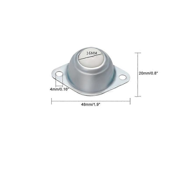 8 ST Kulöverföring Nylonhjul Rullenheter Kulöverföring 360 Graders Rotation med M5*16mm Skruvar för Soffor Montrar Vagnar Hyllor Skotrar Skåp