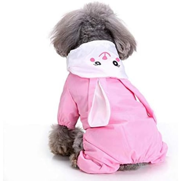 Waterproof Dog Raincoat 4 Leg Pet Raincoat Adjustable Size M