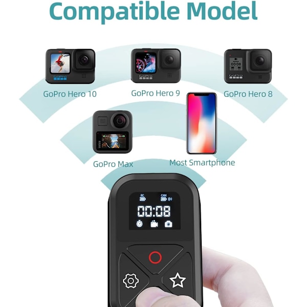 Fjernkontroll for kamera - Tecun GoPro11 fjernkontroll vanntett trådløs fjernkontroll