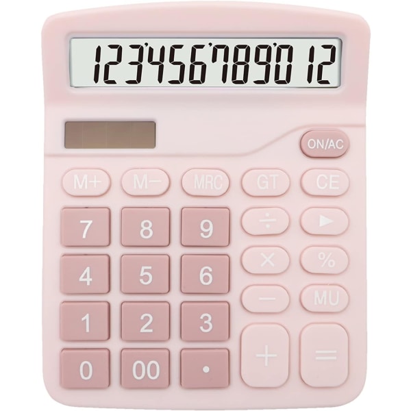 Pink lommeregner, skrivebordslommeregner med display med følsomme knapper