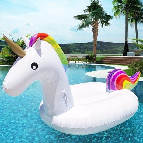 Enhjørning Float. Oppustelig Pool Float. 200×100×90CM Kæmpe Oppustelig Enhjørning Float Legetøj.