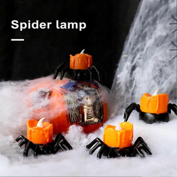 Halloween stearinlys med spooky edderkop