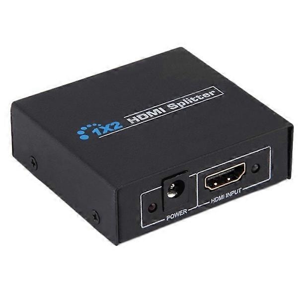 V1.4 1x2 Mini HDMI Forstærker Splitter, Understøtter 3D & Full HD 1080P (Sort)