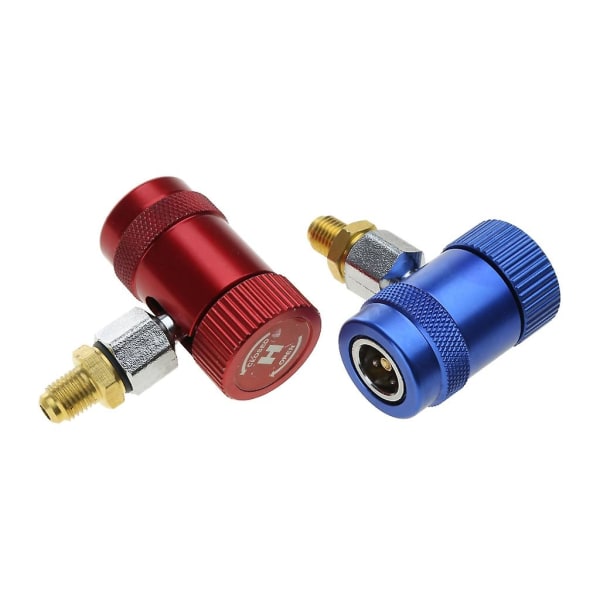 2x A/c R1234yf Snabbkoppling Adapter Grenrör Anslutning Hög & Låg Sida Set
