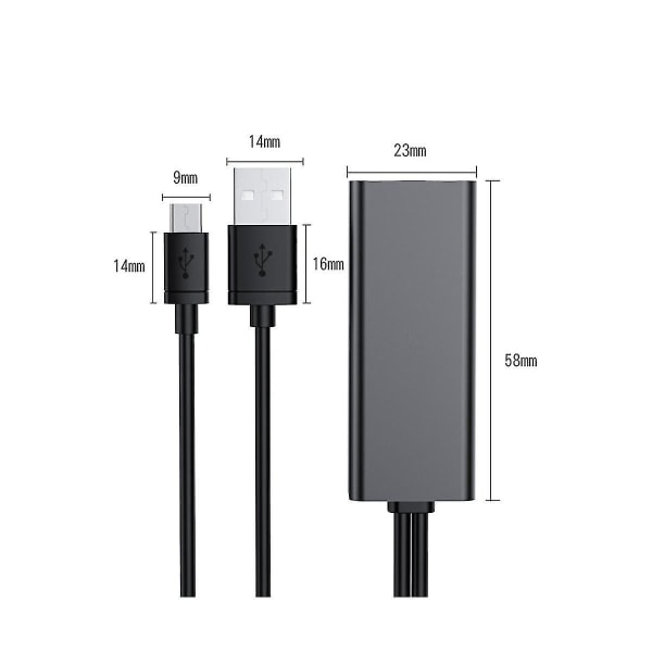 Tv Ethernet-adapter Tv 4k Stick Usb-c till Rj45 Lan nätverksadapter med USB 2.0 power för Powe