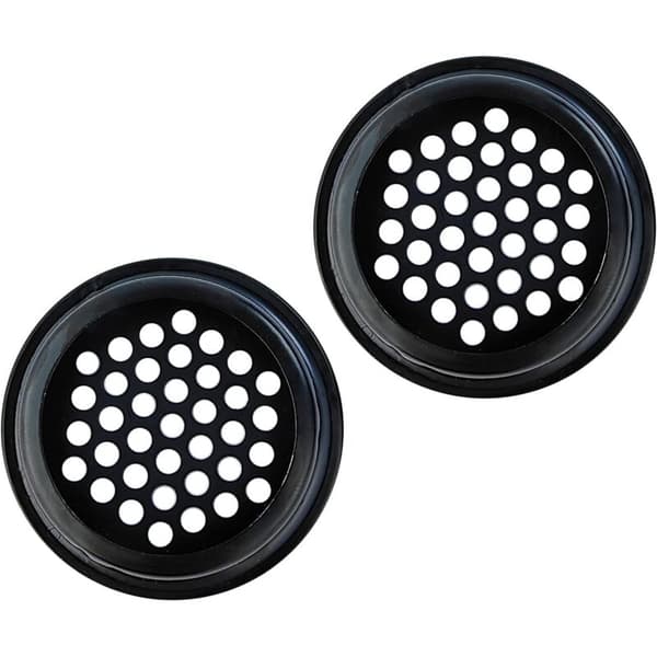 10 Stykker Sort Ventilationsrist. 25 mm Ristdæksel. Ventilationsnet i Rustfrit Stål. Ventilationsdæksel til Skabe, Bogreoler og Skoskabe