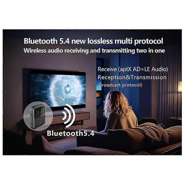 Bluetooth 5.4 Audio Receiver Transmitter Auracast LE Audio Adapter
