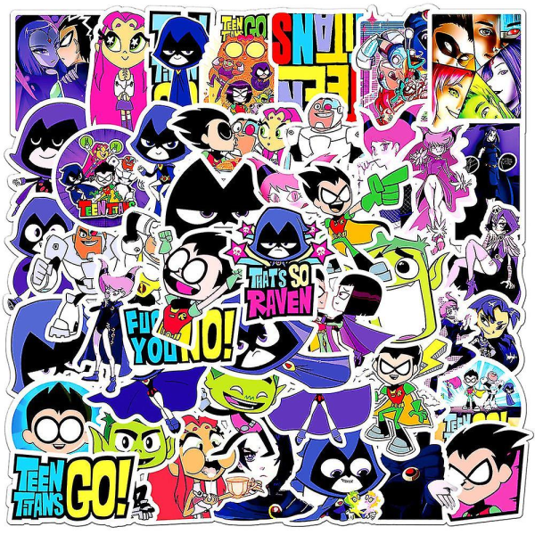 50 tegnefilm Junior Titan Attack Teen Titans Go Graffiti Stickers Bagage Vandtæt Pasta