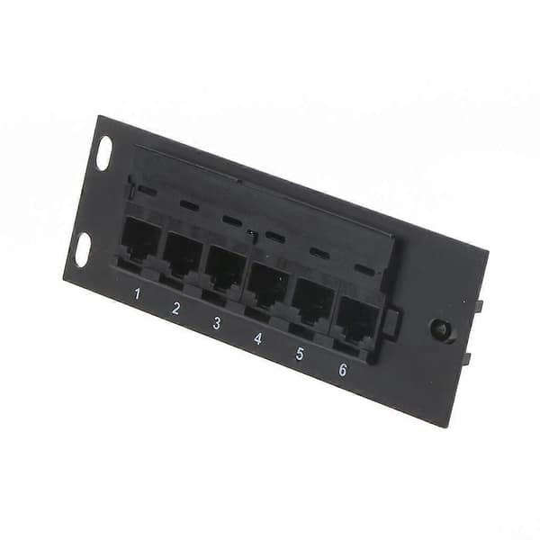 6 Port CAT6 Patch Panel FTP LAN RJ45 Netværkskabel Adapter Keystone Jack