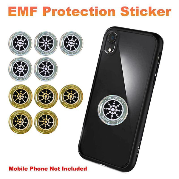 10 stk. EMF-beskyttelsesklistermærke Anti-stråling mobiltelefonklistermærke