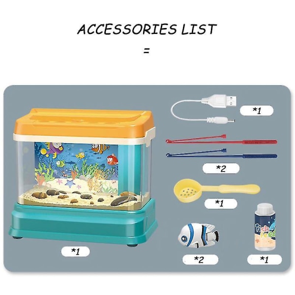 Electric Fish Tank With Magnetic Stick Educational Toy Usb Simulation Fish Tank Toy With Light And Music Kids Toy-yvan