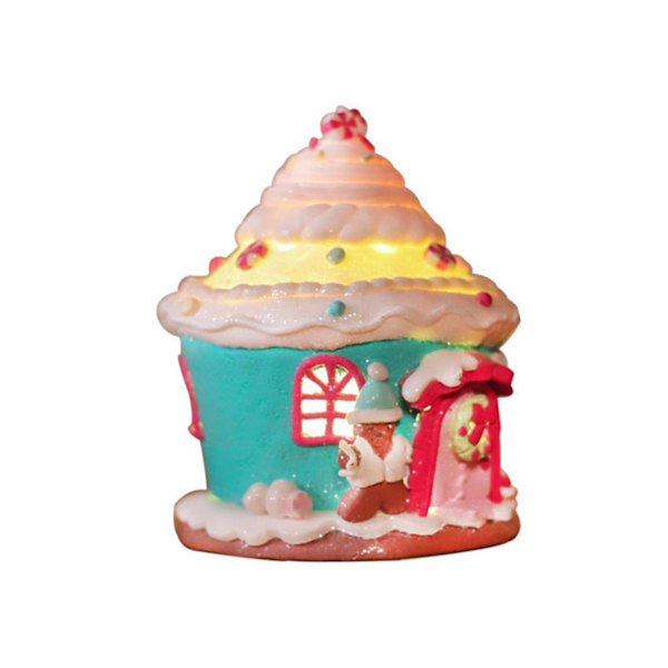 Lera Slott Julby Julparty Resin Slott Ljussatt Pepparkakshus Jul Ljussatta Hus Juldekorationer Kontor Cartoon Mjuk Lera