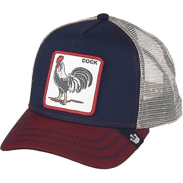 Wabjtam Trucker Hat Mænd - Mesh Baseball Snapback Cap - Navy-rød Hane