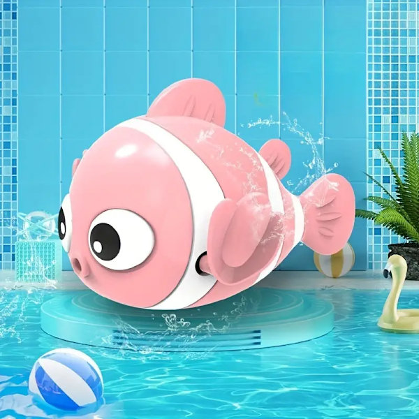 Swimmy Fish Opptrekkbar Leke: Sjarmerende og interaktiv for barn 3+ - Perfekt for badekarlek Rosa fisk