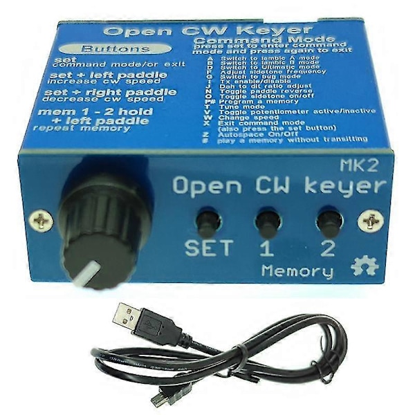 Öppen CW Keyer MK2 Färdig med Aluminiumskal CW Keyer MK2 KIT CW Hastighet Justerbar Från 1 till 999 WPM