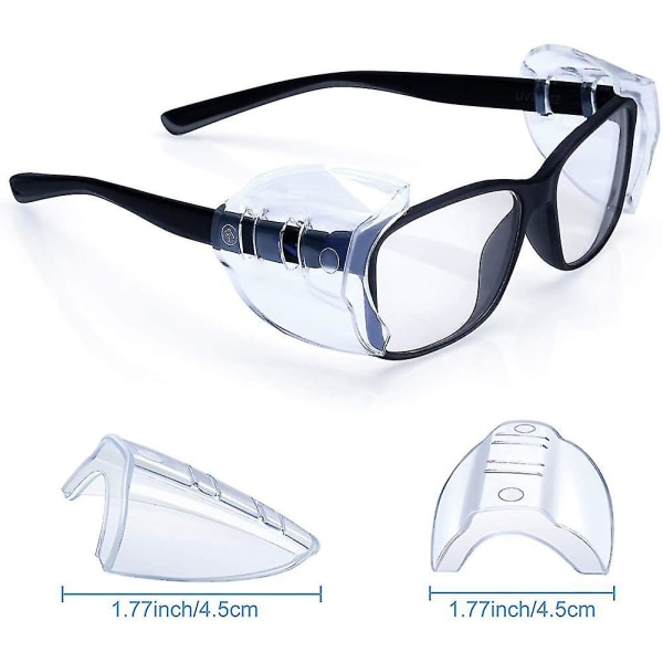 8 par sikkerhetsbriller sidebeskyttelse skli klar fleksibel skli skjold