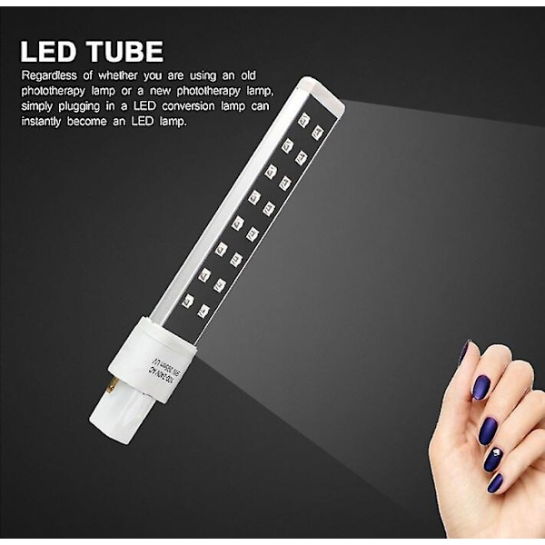 405nm Dobbelt Lyskilde LED UV Lampe Rør Pære 9/36/54W Elektronisk Induktiv Hærdende Lampe Neglekunst Tørrer Pære Udskiftning