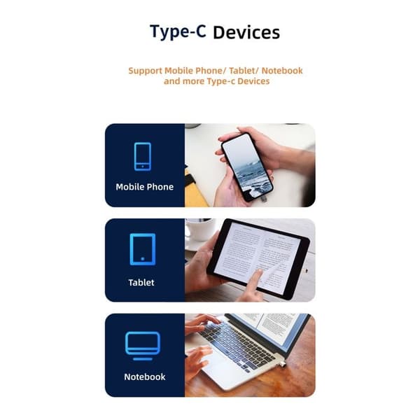 USB Typ C OTG-adapter Höghastighetskortläsare - Stöder TF/Micro SD-kort - Plug and Play