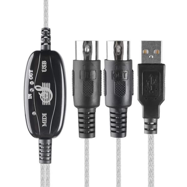 Højkvalitets helt ny USB til MIDI Kabel Konverter 2 i 1 PC til Synthesizer Musikstudie Keyboard Interface Tråd Plug Controller