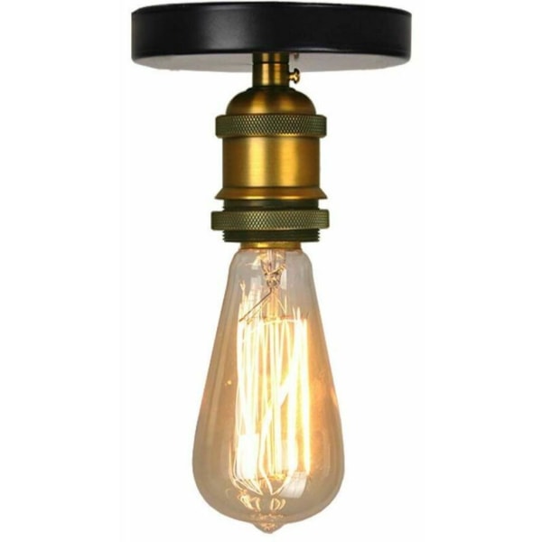 Industriell taklampa med E27 metalllampsocklar, Edison Style, antik mässing