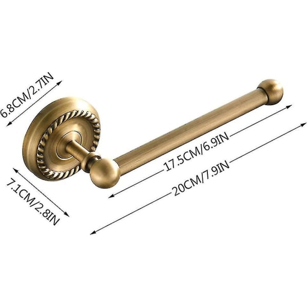 Antik mässingspappershållare Toalettpappershållare Retro Koppar Väggmontering Toalettpappershållare
