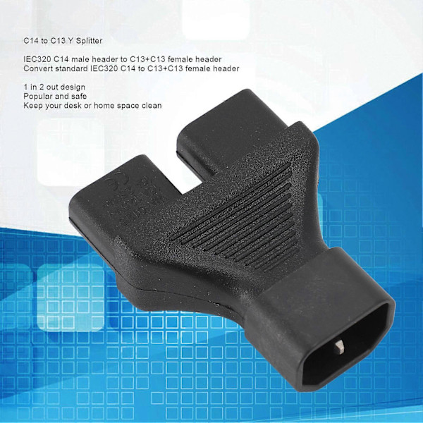 C14 till C13 Y-splitter Hane till Hona Adapterkabel Strömkontakt Sladd Enkel IEC320