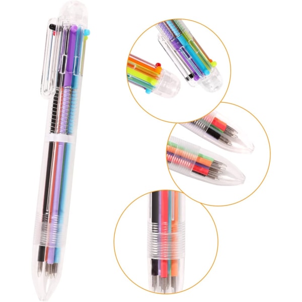 24 0,5 mm 6-i-1 flerfarvede kuglepenne