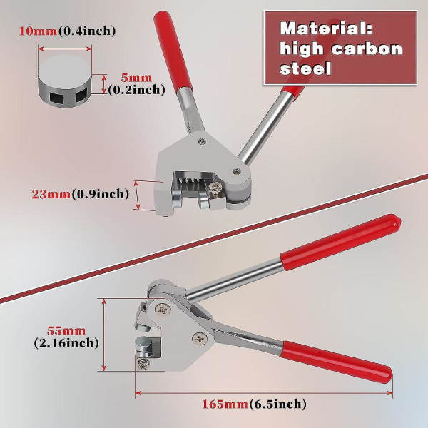 Tang forseglingstenger sett rød blyforsegling 10mm plasthåndtak (1x forseglingstang + 20 x blyforseglinger + 20 x forseglingstråd)-e