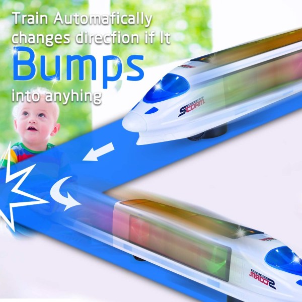 FGZU togleker, utsøkt 3D lyn elektrisk tog, kreativ gave, (uten batterier)