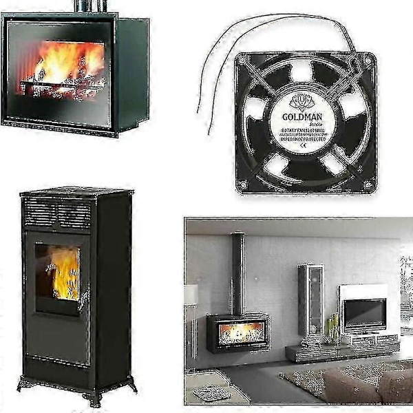 Korkean lämpötilan aksiaalipuhallin takkaan - Asennettava, metalliset lavat, hiljainen, universaali (120 x 120 x 38 mm) P20250110500