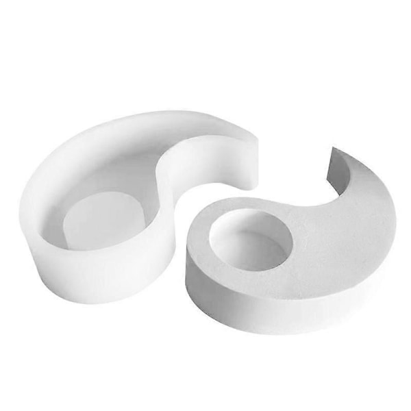 Yin ja Yang silikonimuotti askarteluun, muottitarvikkeet, Yin ja Yang kynttilänjalka, silikonisementtiastia, tuoksukynttilä, taide, Tai Chi