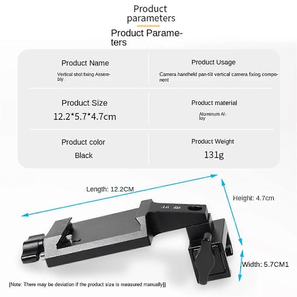 Kamerafäste Vertikal Videokamerafäste DSLR Fotograferingsfäste för DJI Ronin RS2 RS3 RS3 Mini RS3 Pr
