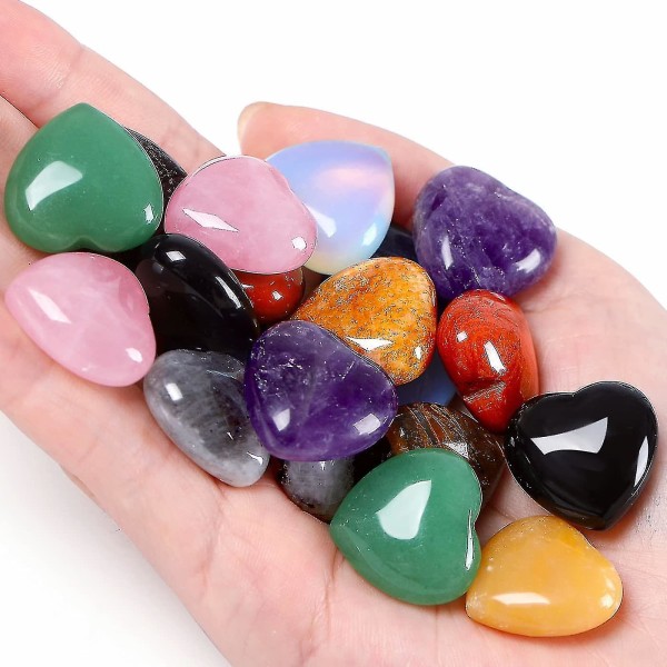 10 st Hjärtkristall Tjocka stenar Kärlekshjärtan Formade Helande Kristaller Färg Slumpmässig