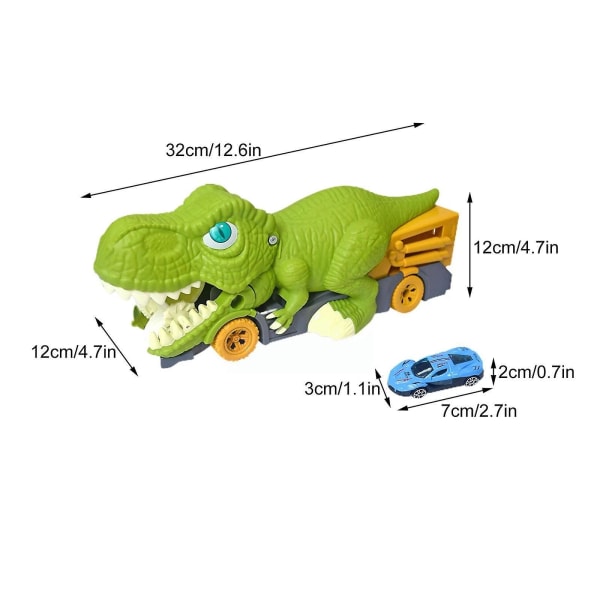 Lasten dinosauruksen nielevä auto, suuri Tyrannosaurus Rex baby leluauto 4 pojalle 6 vuotta vanha palapelilahja