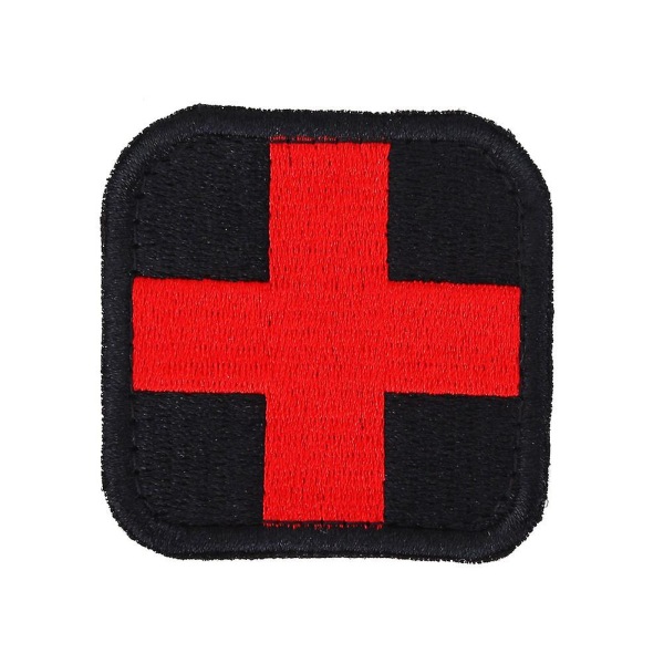 Medical Cross Brodered Patch Krok&løkke Broderi Applikasjonsmerke På Klesveske Hatt