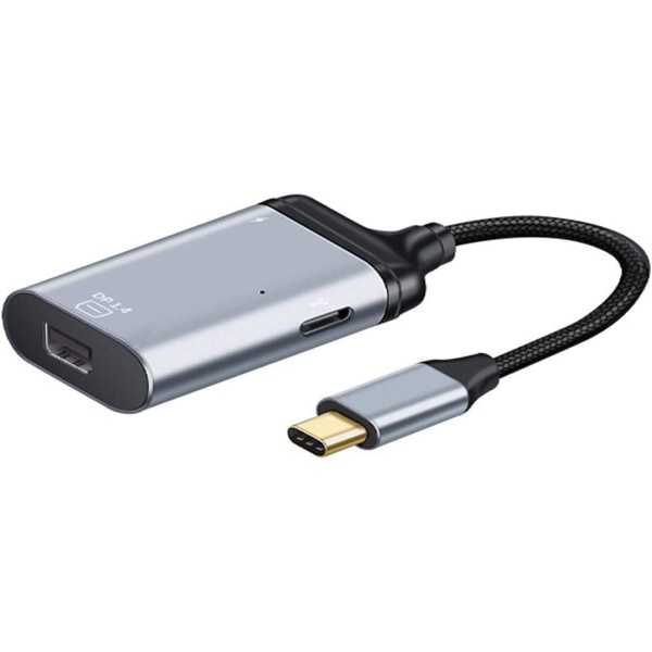 USB-C Type C til Mini DP Displayport 4K 2K 60Hz Monitor Converter Adapter med hunn PD Power Port