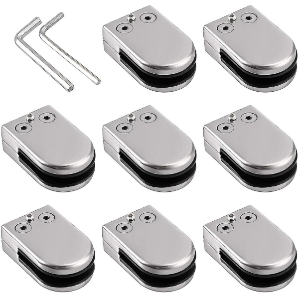 Lumana 8pcs Glass Clamps 10-12mm Glass Brackets Stainless Steel Glass Clamp