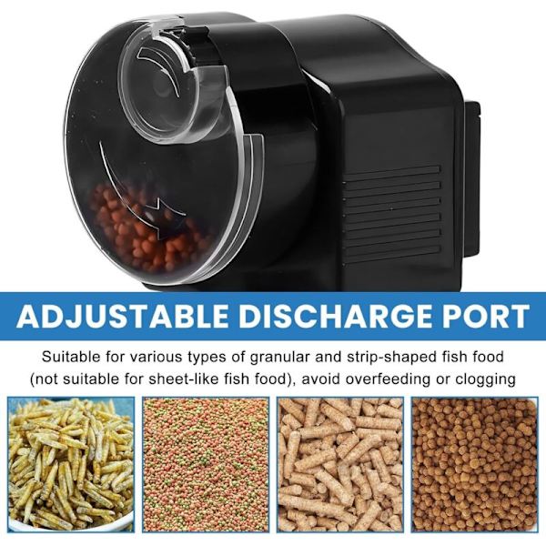 Automatisk fiskefoderdispenser: 60 ml. Automatisk fiskefoderdispenser. Automatisk fiskefoderdispenser til piller og strimler. Til