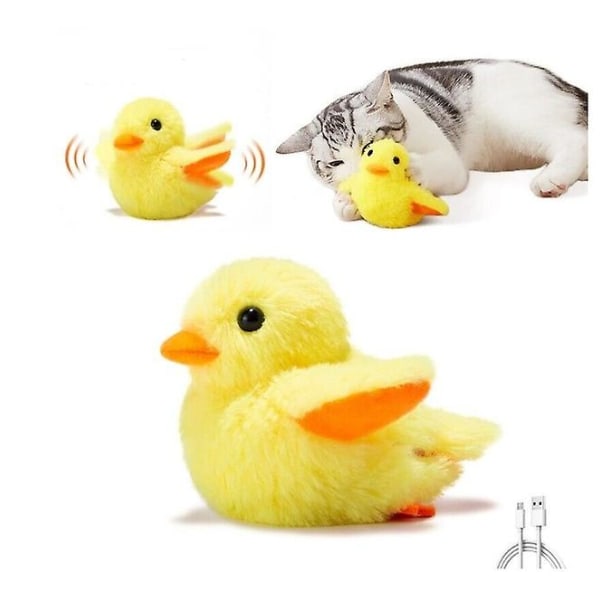 Flapping Duck Cat Toys Interactive Electric Bird Toys Tvättbara kattplyschleksaker