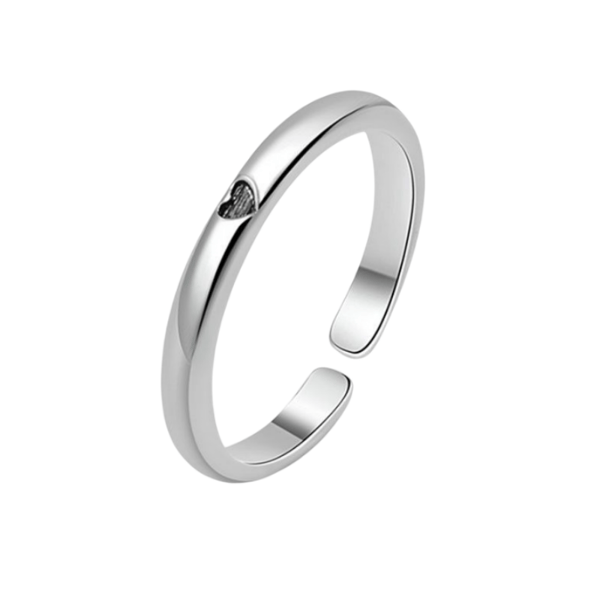 Justerbar Ring - Hjärtdesign Silver