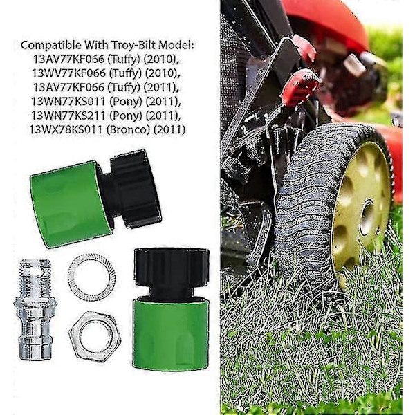 Klippdäcksspolningskit Kompatibelt med Mtd, Troy-bilt, Craftsman Mower Tractor, Cub Cadet Däckspolningsadapter Snabbkopplingssats för Ridmower