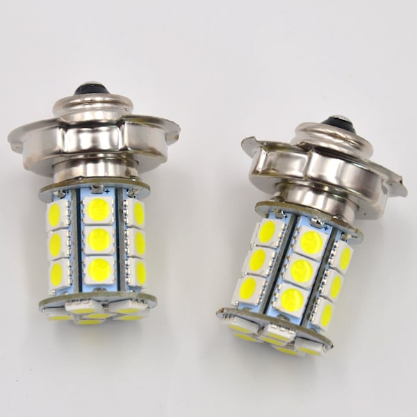 2 st 12V P26S 24SMD LED vita motorcykel strålkastare glödlampor lampa för motorcyklar