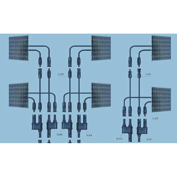 MC4 solcellskontakt Solpanelsmodul 2 till 1 serie parallellkonverteringskontakt 1 par