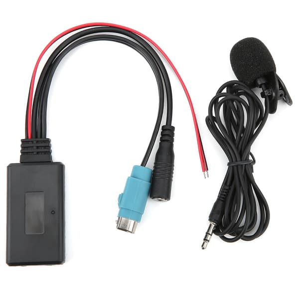 Bluetooth 5.0 AUX-kabeladapter med mikrofon til Alpine KCE-236B CDA-9852/E CDE-9887/R