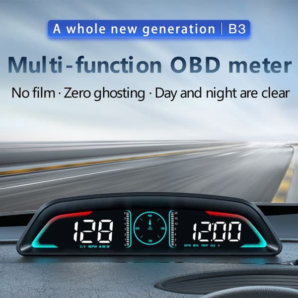 Bil Head-Up Display Modell B3 - Speedometer - OBD2 - Vanntemperaturalarm