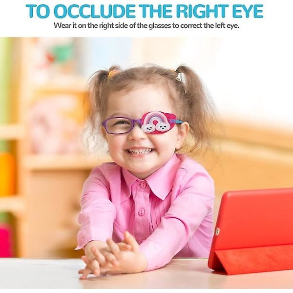 Barnens ögonlapp 2 stycken, enhörning medicinsk ögonlapp för ortoptist amblyopi vuxna och barn, täckglas ögonlappar för flicka O