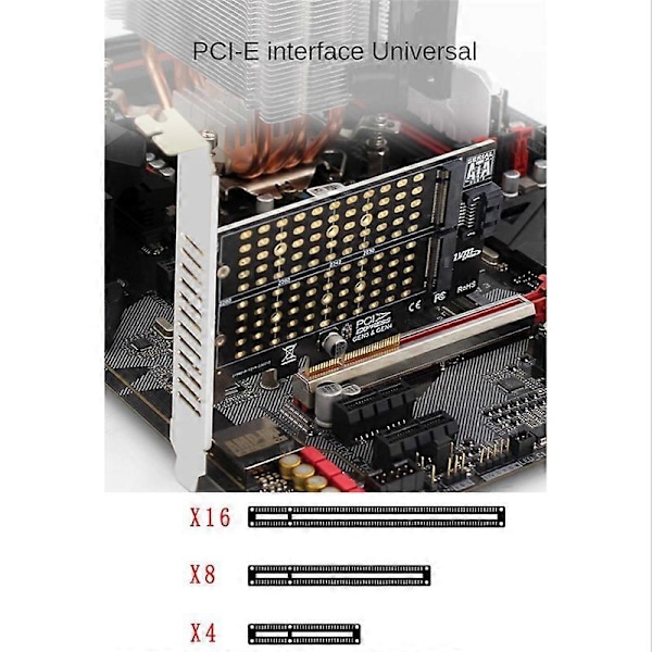 M.2 NVMe NGFF SSD til PCIE SATA Adapter PCIE til M2/M.2 Adapter SATA M.2 SSD PCIE Adapter M Key B Key
