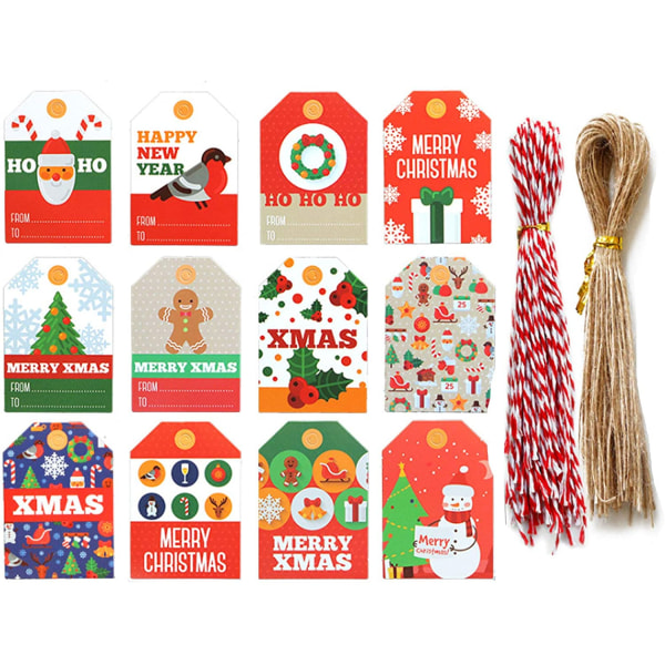 Kraft papir julegavemærker (antal 200)