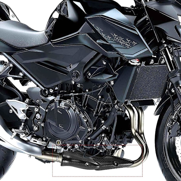 För Kawasaki Z900 2017-2019 Motorcykel Avgassystem Mittenlänk Rör Kolfiber Värmeavskärmning Skyddsskydd Anti-Scalding Shell